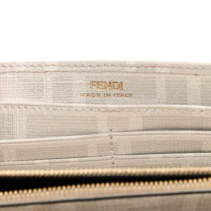 Fendi Glazed Fabric Vitello Liberty FF Logo Bikini Girls Inlay Continental Wallet On Chain Bianco Perla Multicolor 6 of 9