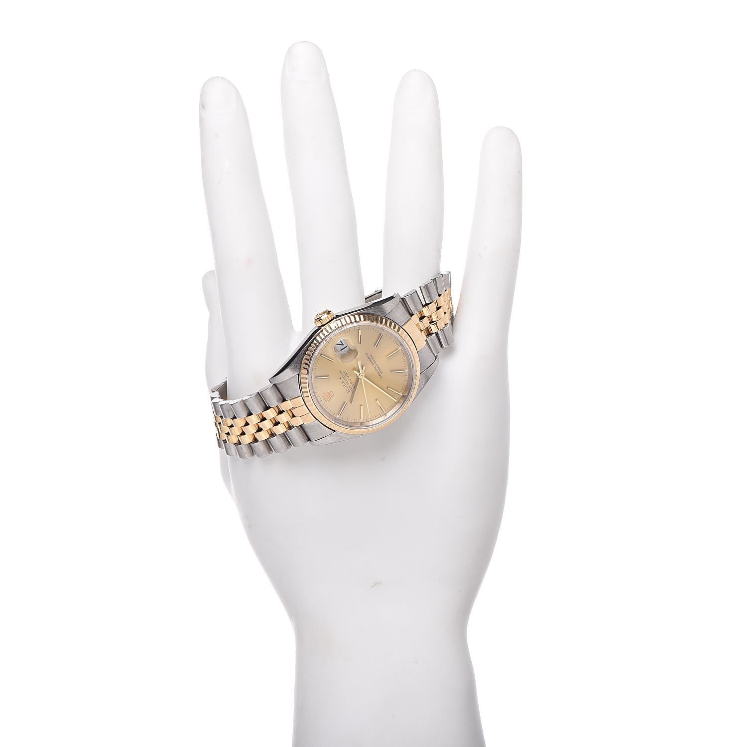 Rolex Stainless Steel 18K Yellow Gold 36mm Oyster Perpetual Datejust Watch Champagne 16203 2 of 8