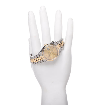 Rolex Stainless Steel 18K Yellow Gold 36mm Oyster Perpetual Datejust Watch Champagne 16203 2 of 8