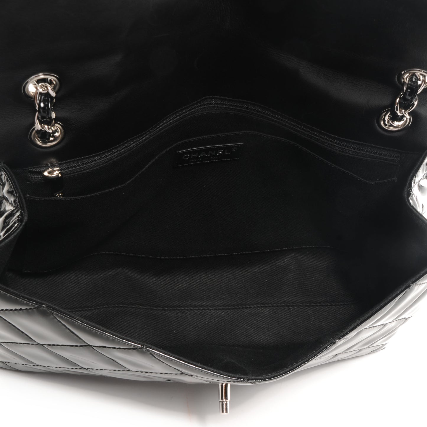Vinyl Quilted In the Business Flap Bag Black