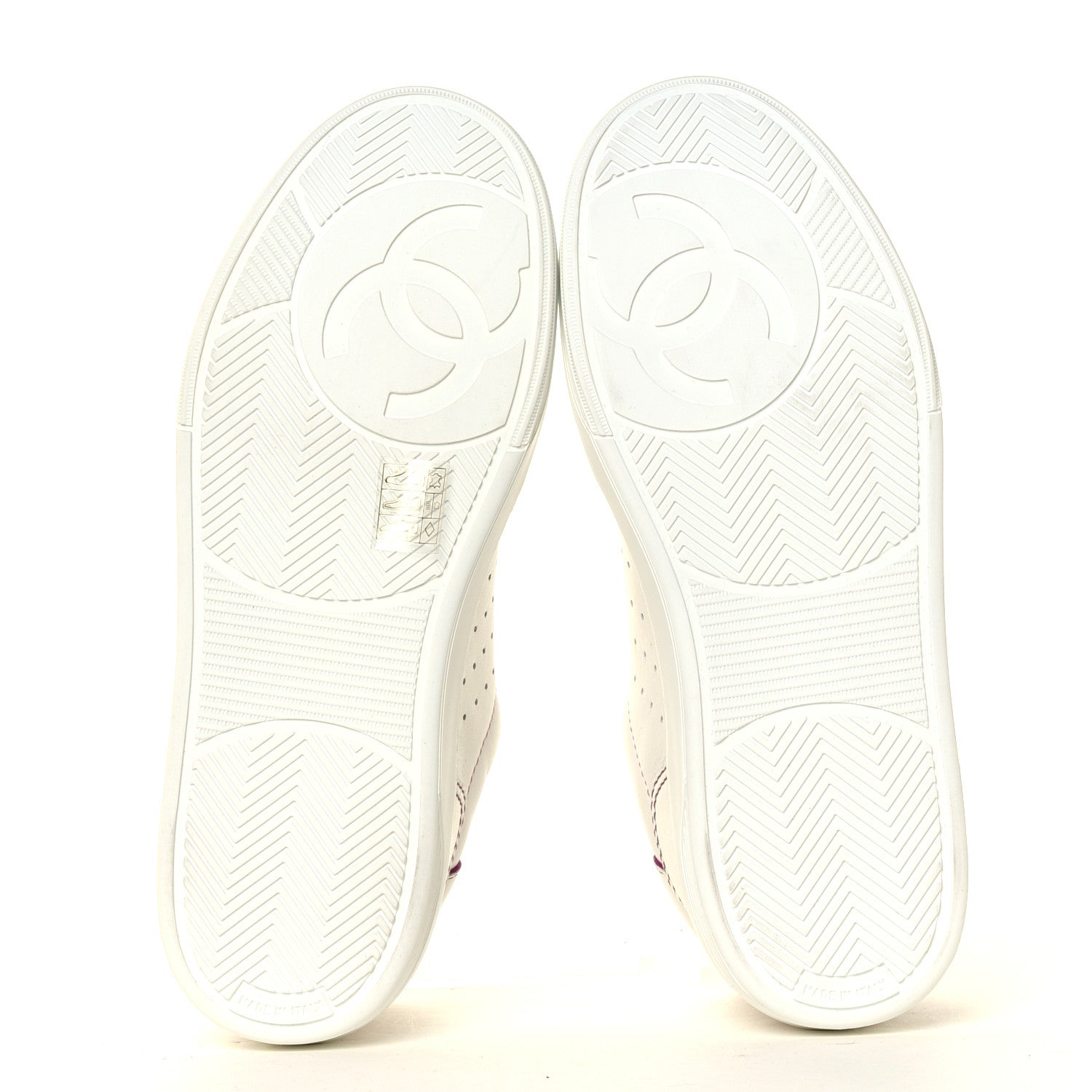 Chanel Calfskin Womens Logo Sneakers 38.5 White Pink 12 of 14