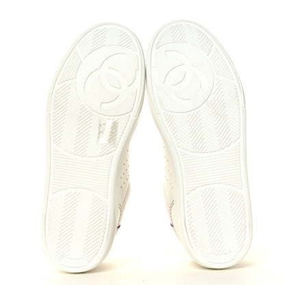 Chanel Calfskin Womens Logo Sneakers 38.5 White Pink 12 of 14