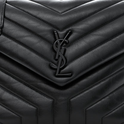 Saint Laurent Calfskin Y Quilted Monogram Monochrome Medium Loulou Chain Satchel Black 8 of 15