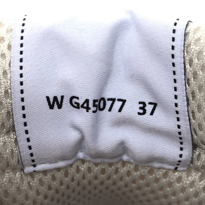 Chanel Fabric Laminated Calfskin Stretch CC Womens Sneakers 37 White Gold Silver 8 of 9