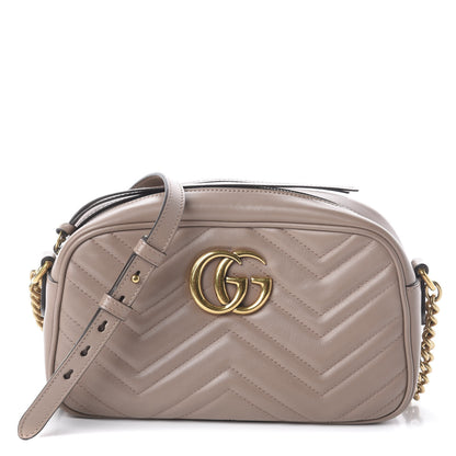 Gucci Calfskin Matelasse Small GG Marmont Chain Shoulder Bag Porcelain Rose 1 of 8