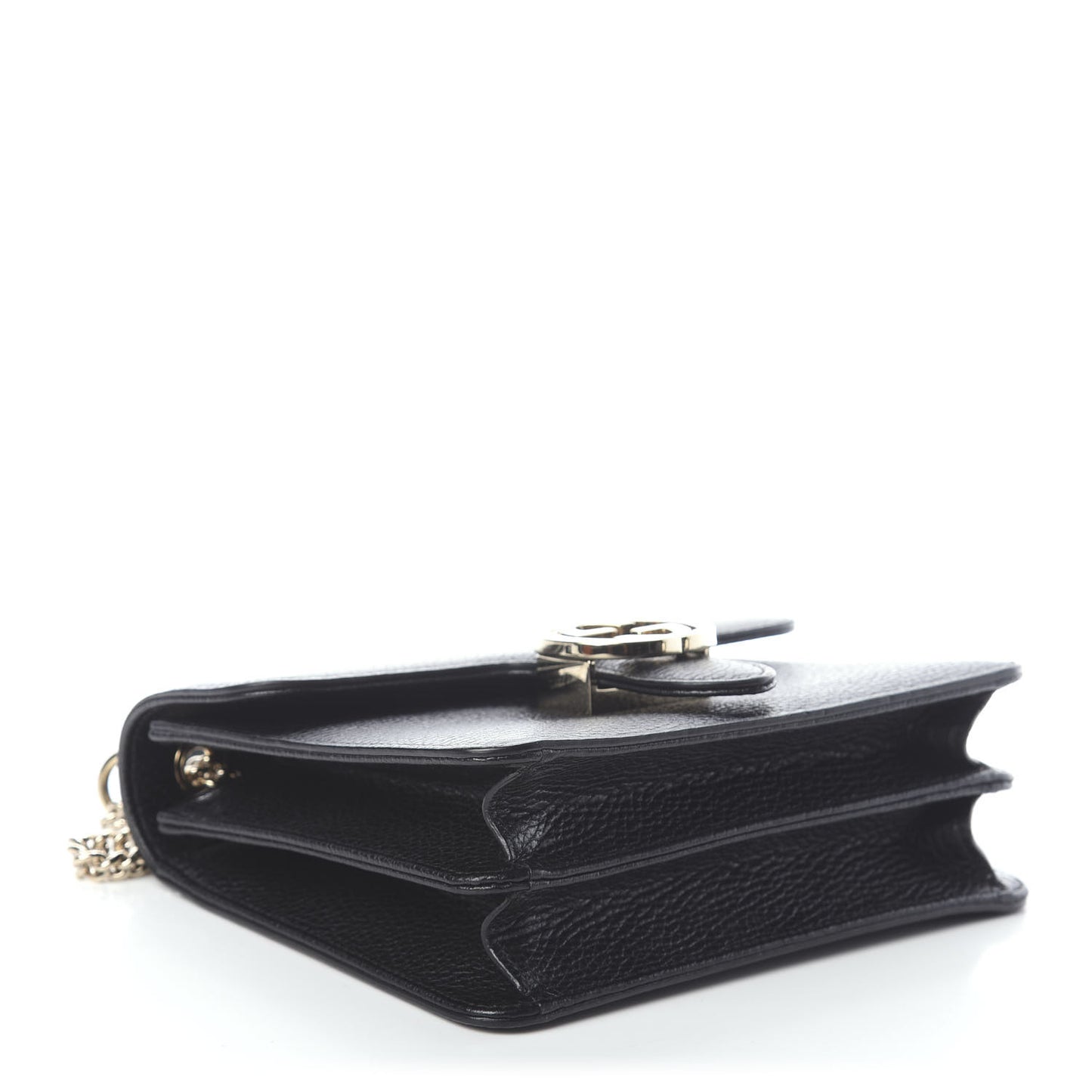 Dollar Calfskin Small Interlocking G Shoulder Bag Black