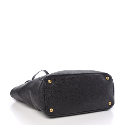 Prada Vitello Daino Side Pocket Tote Black 4 of 10