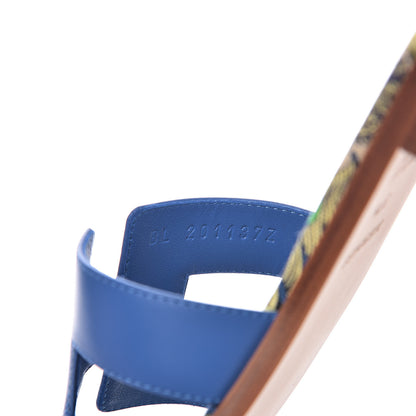 Hermes Calfskin Oran Sandals 37.5 Bleu Zanzibar 7 of 10