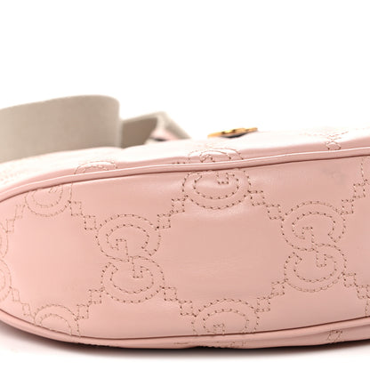 Gucci Calfskin GG Matelasse Small Hobo Shoulder Bag Perfect Pink Natural 10 of 13