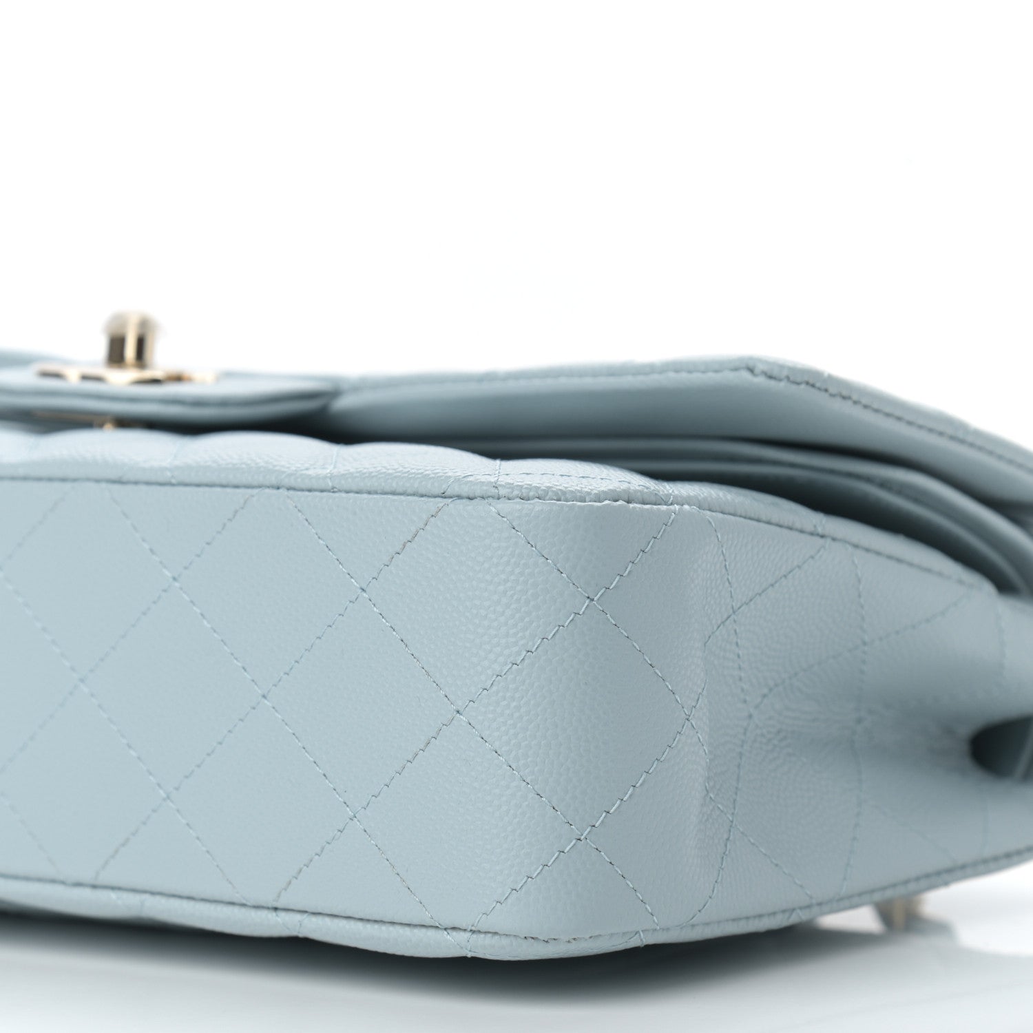 Chanel Caviar Quilted Medium Double Flap Light Blue 9 of 10