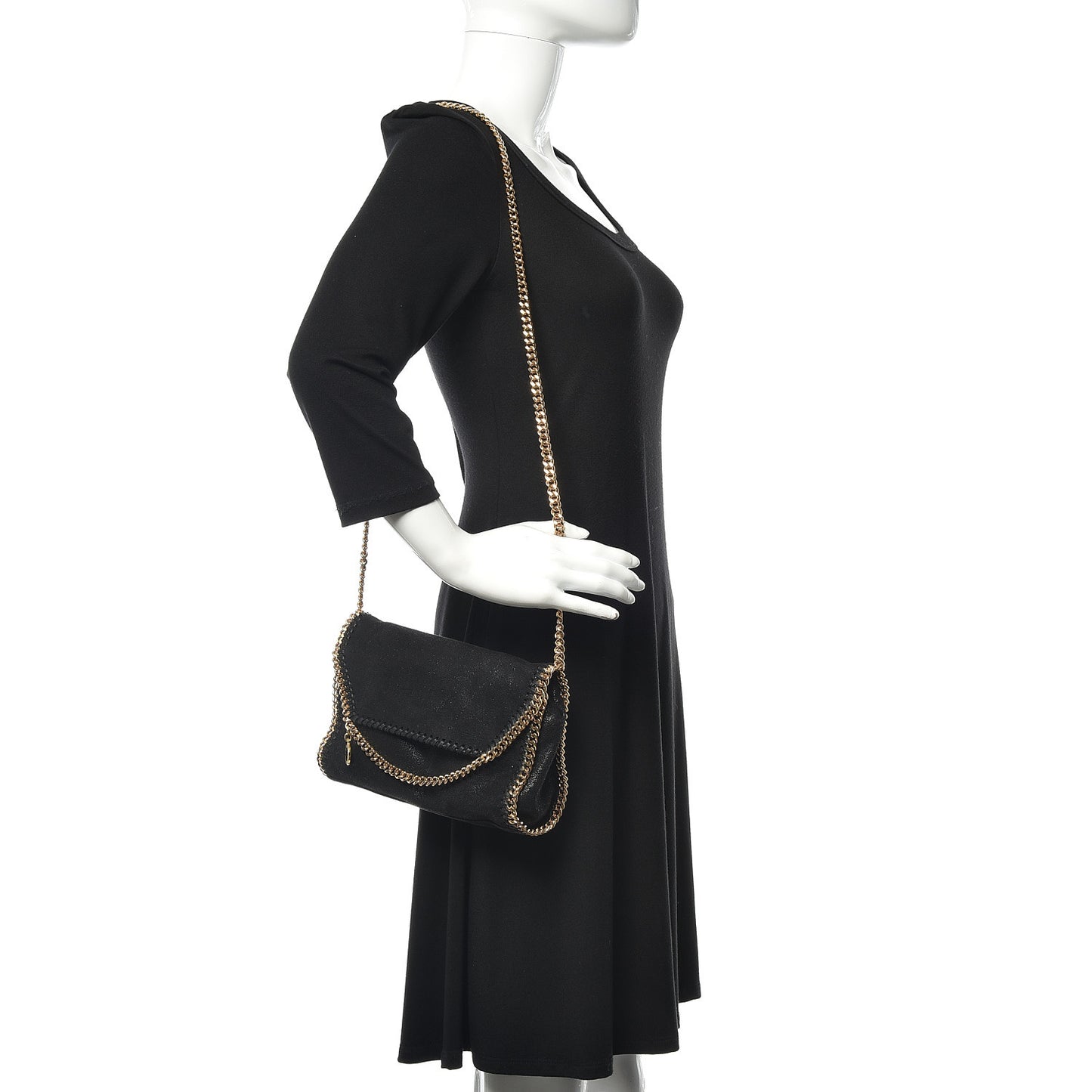 Shaggy Deer Mini Falabella Shoulder Bag Black