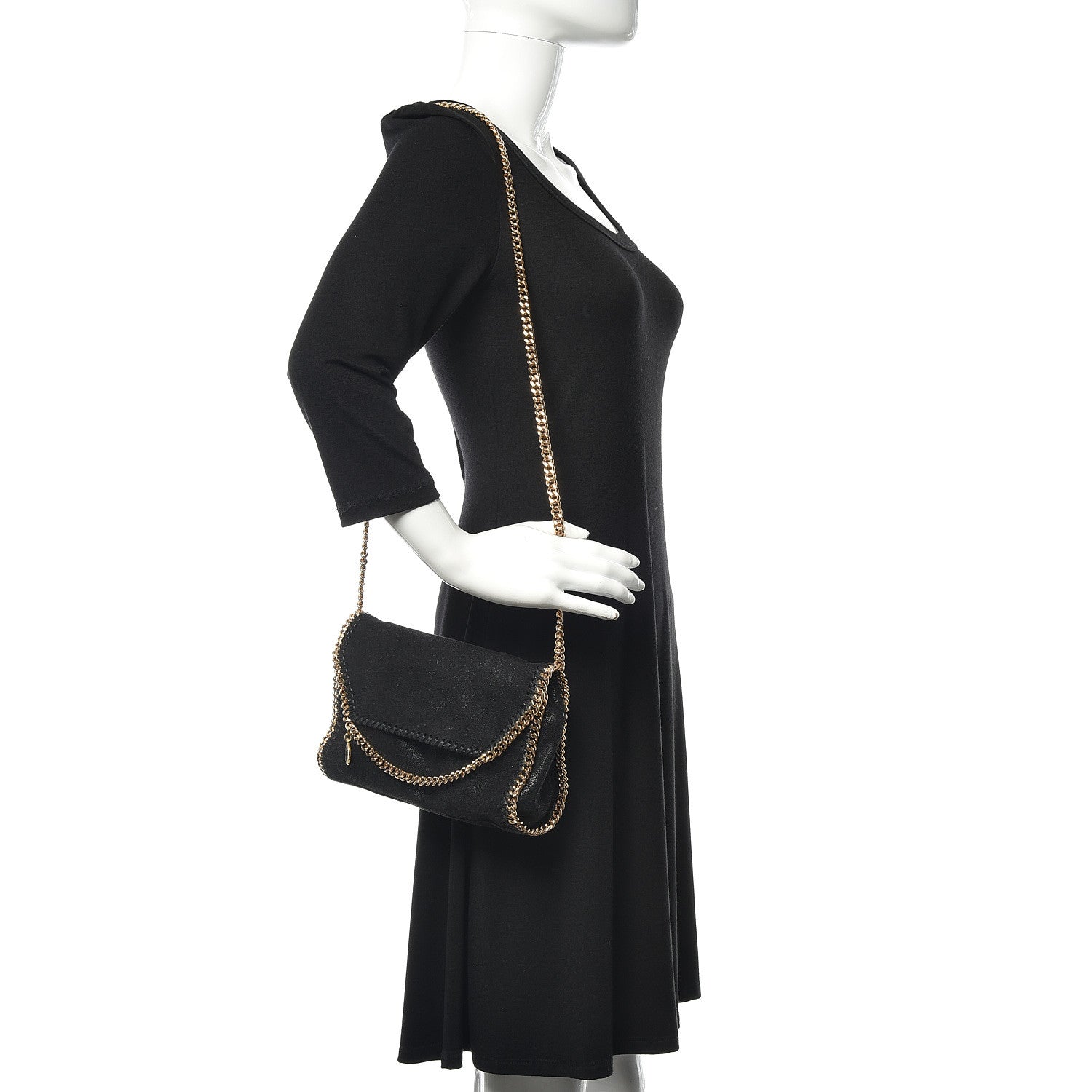 Stella McCartney Shaggy Deer Mini Falabella Shoulder Bag Black 2 of 10