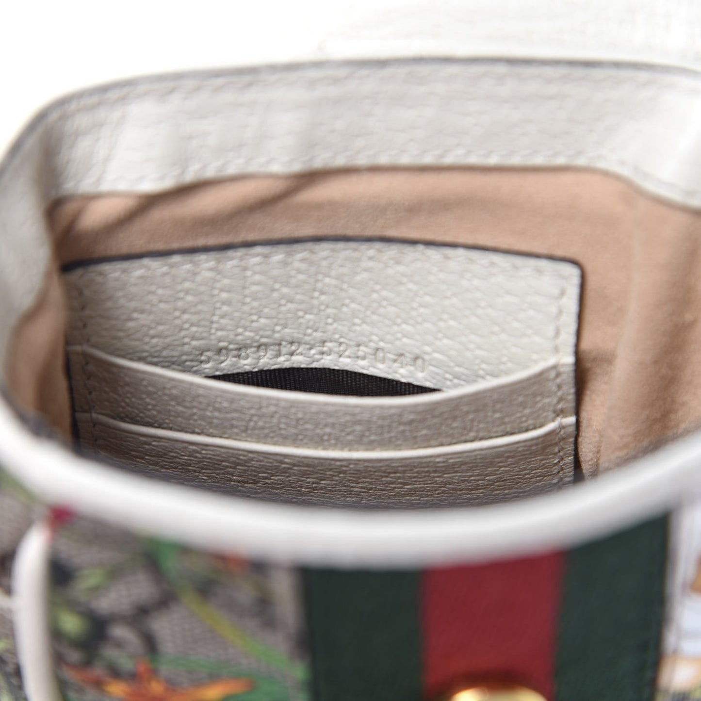 GG Supreme Monogram Flora Web Ophidia Phone Crossbody Bag White