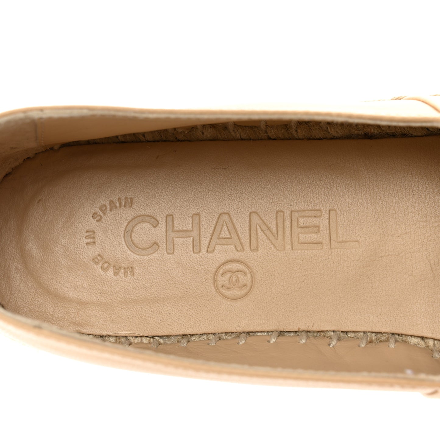 Lambskin CC Espadrilles 36 Beige Black