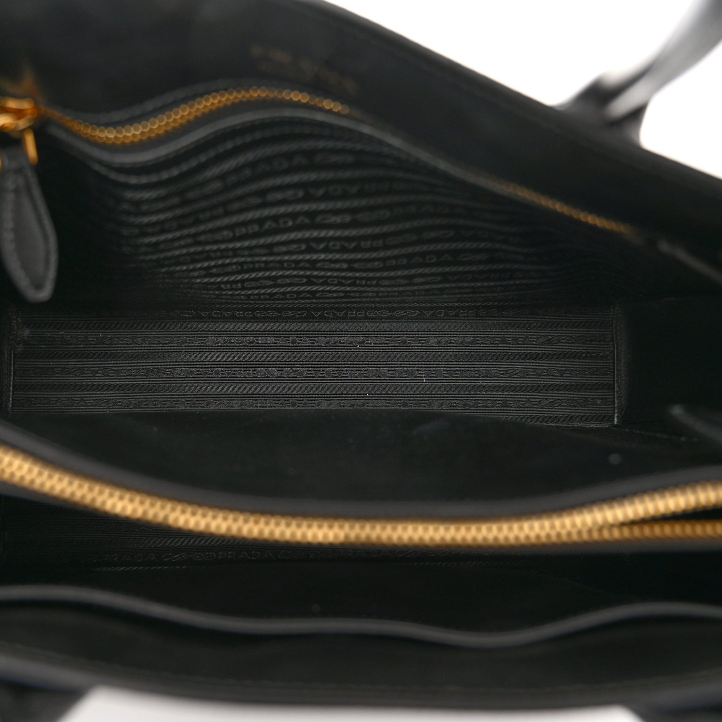 Saffiano Cuir Calfskin Large Double Handle Bag Black Fuoco