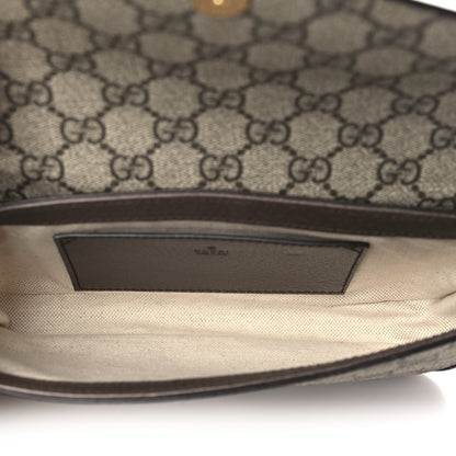 Gucci GG Supreme Monogram Textured Dollar Calfskin Web Mini Ophidia Envelope Shoulder Bag Beige Ebony New Acero 5 of 11