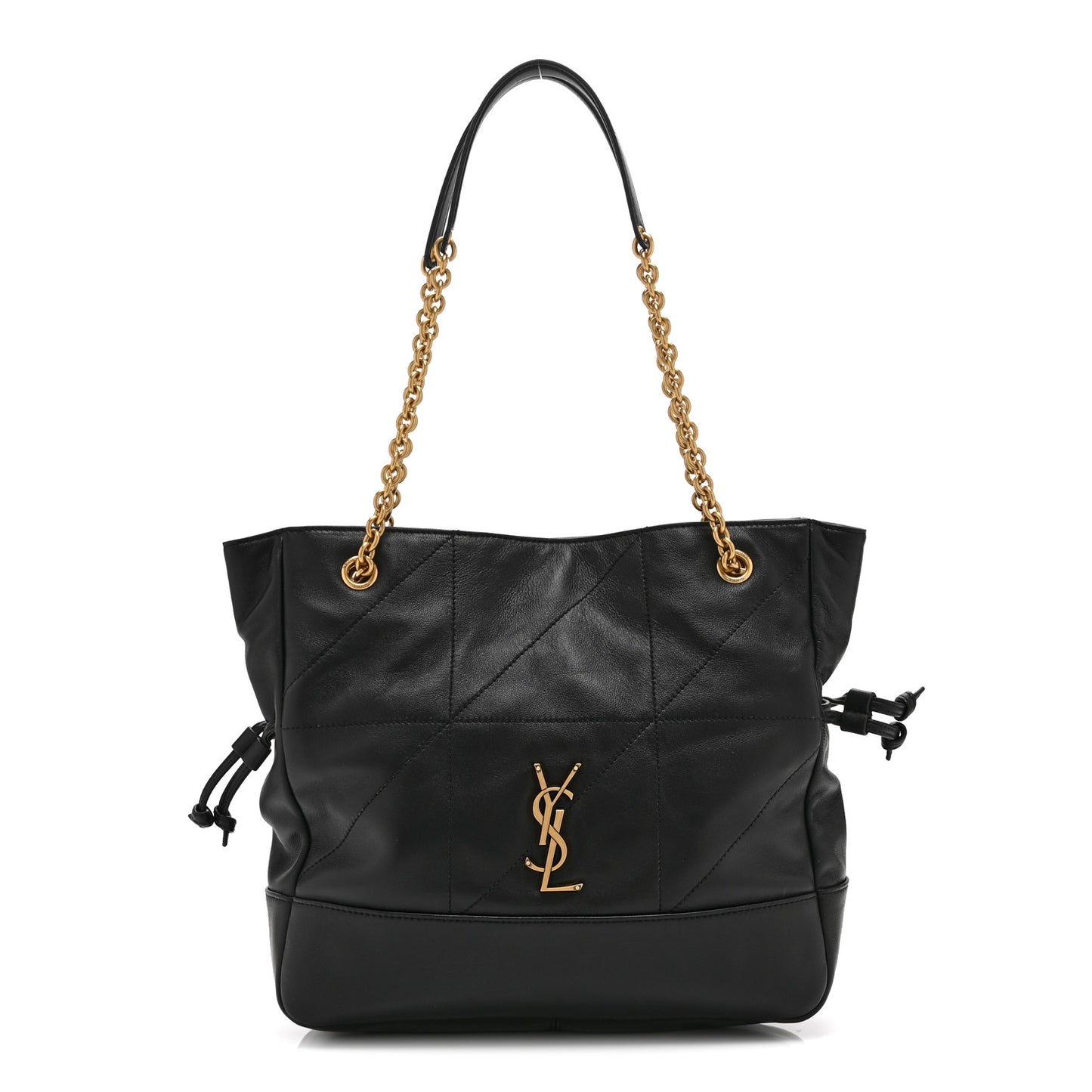 Lambskin Medium Jamie Shopping Tote Black