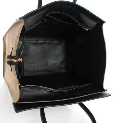 Celine Smooth Calfskin Suede Mini Tri-Color Luggage Almond 5 of 8