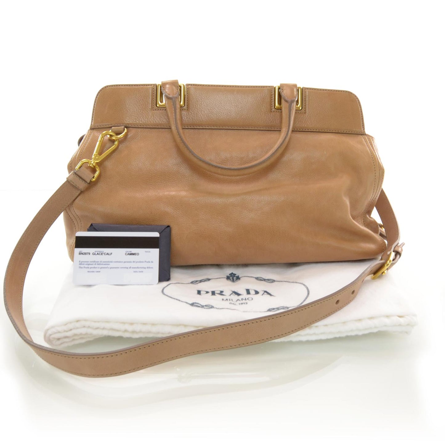 Glace Calf Frame Satchel Cammeo