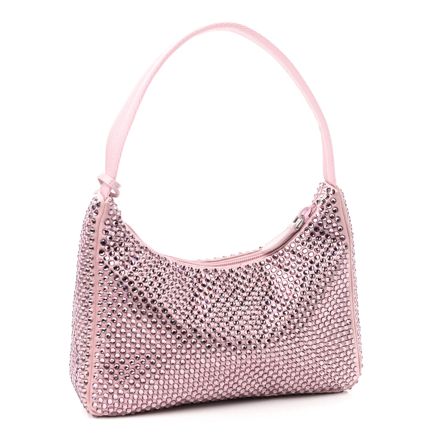 Satin Crystal Mini Re-Edition 2000 Bag Alabastro