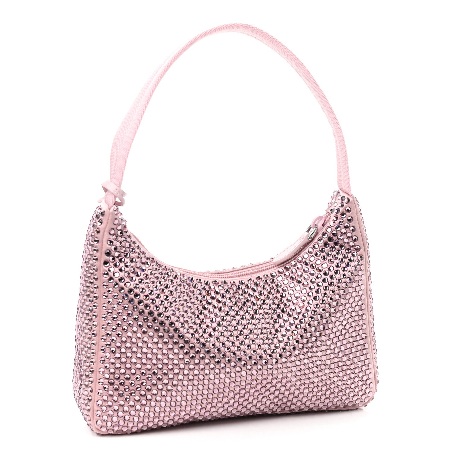 Prada Satin Crystal Mini Re-Edition 2000 Bag Alabastro 3 of 9