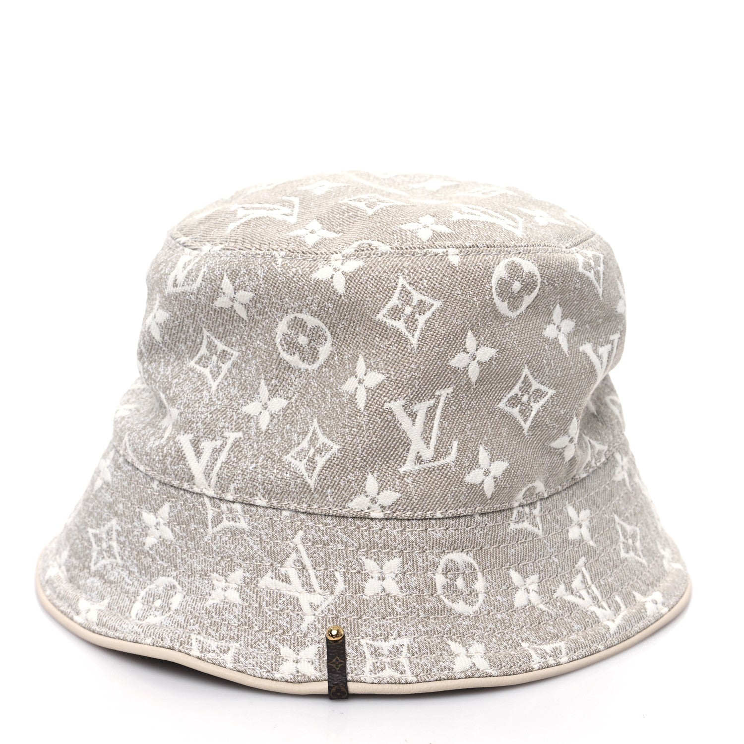 Louis Vuitton Monogram Denim Jacquard Bucket Hat S Beige 7 of 9