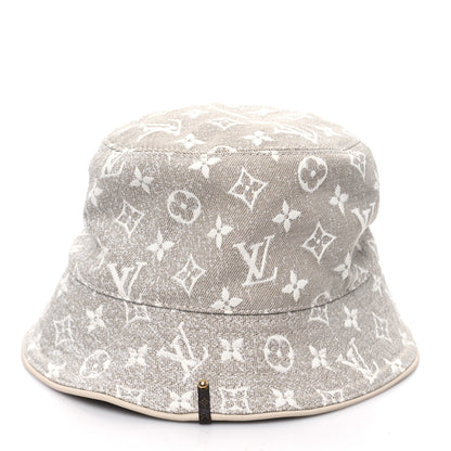 Louis Vuitton Monogram Denim Jacquard Bucket Hat S Beige 7 of 9