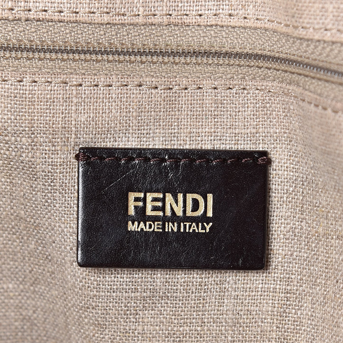 Linen Patent FF Shopping Tote Fragola