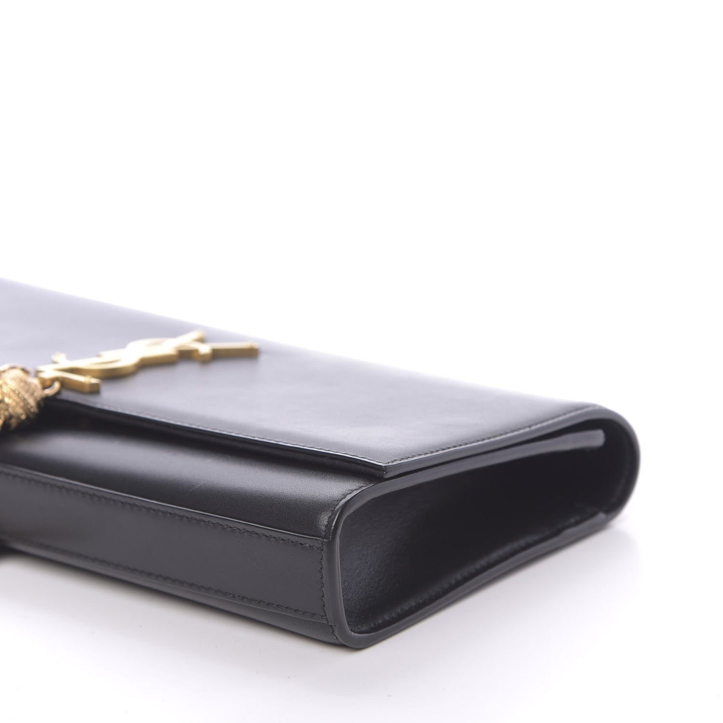 Calfskin Monogram Kate Tassel Clutch Black