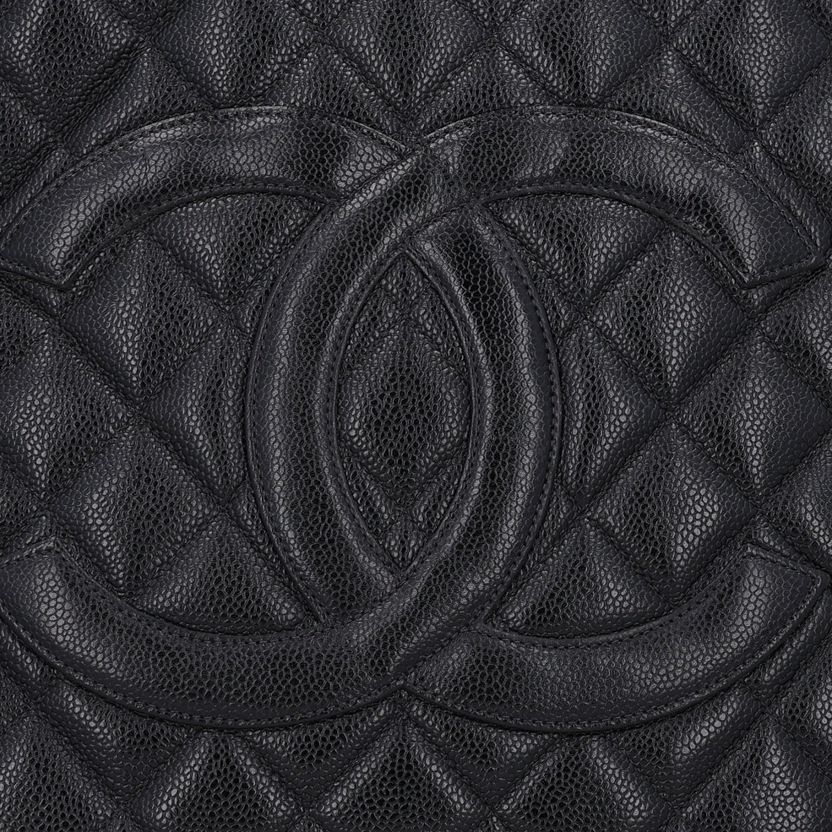 Caviar Quilted Medallion Tote Black