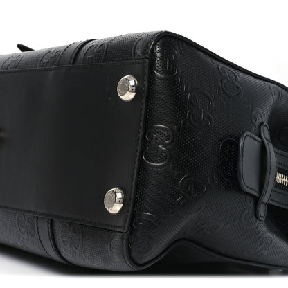 Gucci Calfskin GG Tennis Embossed Tote Bag Black 10 of 10