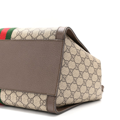 Gucci GG Supreme Monogram Web Medium Ophidia Tote Bag Brown 10 of 10