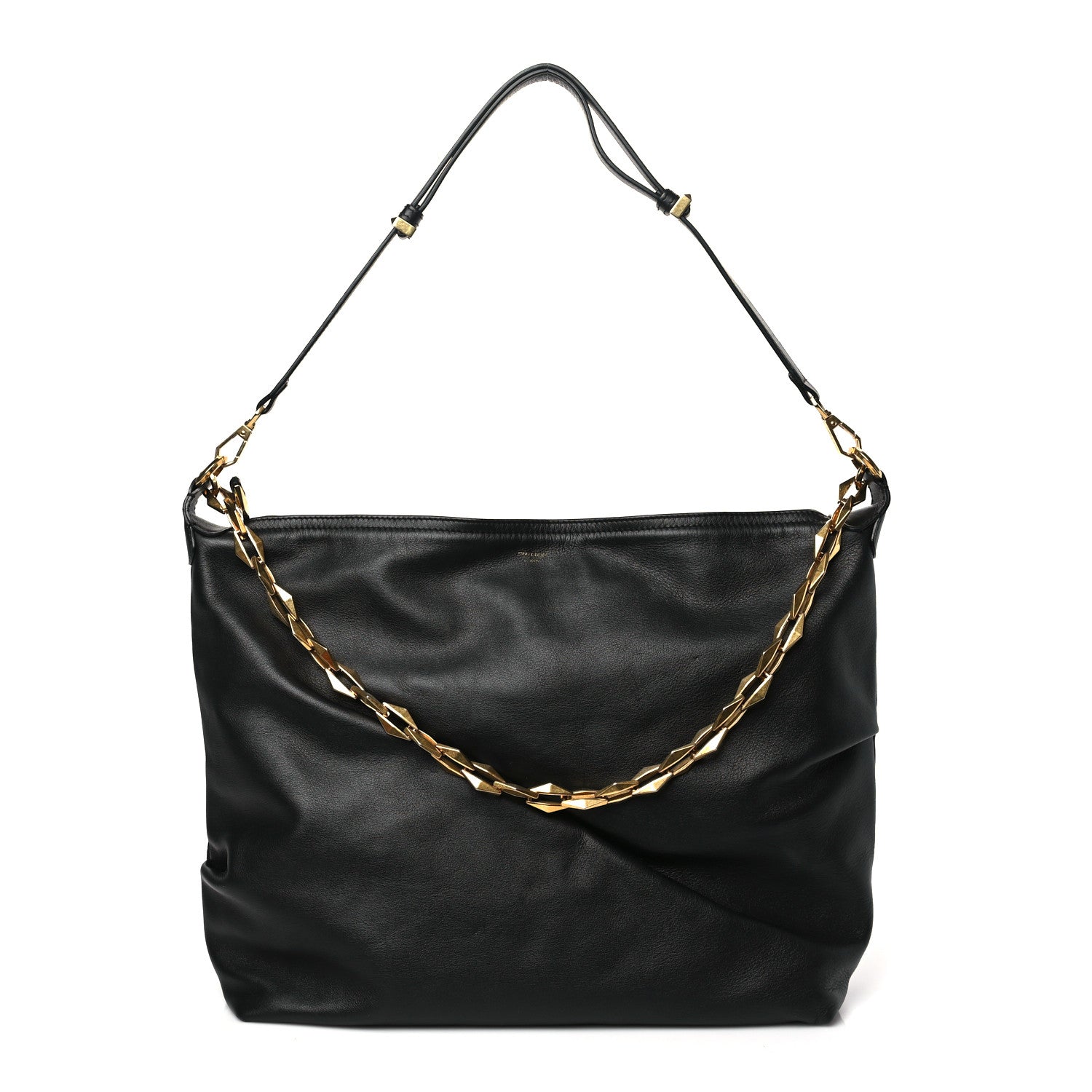 Jimmy Choo Soft Calfskin Medium Diamond Hobo Black 1 of 9