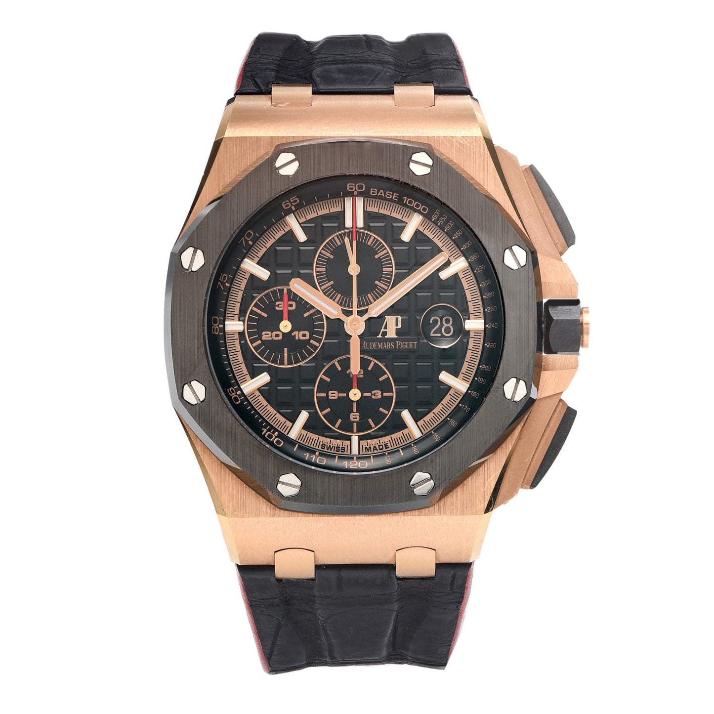 18K Rose Gold 44mm Royal Oak Offshore Chronograph Automatic Watch Black 26401RO.OO.A002CA.02