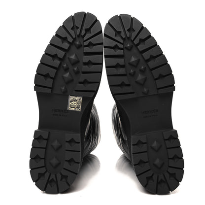 Hermes Goatskin Quilted Fuji Boots 38 Black 5 of 8