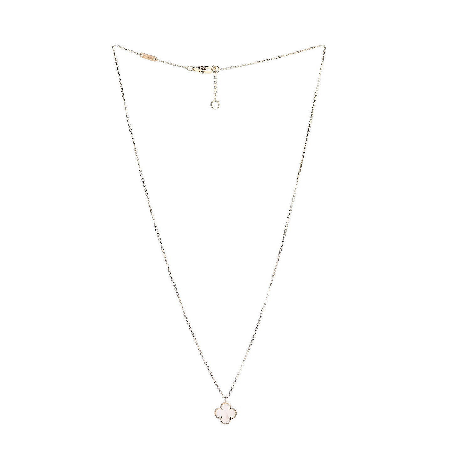 18K Yellow Gold Mother of Pearl Sweet Alhambra Pendant Necklace