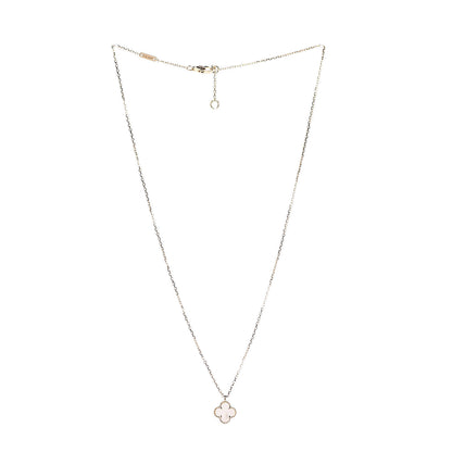 Van Cleef & Arpels 18K Yellow Gold Mother of Pearl Sweet Alhambra Pendant Necklace 3 of 6