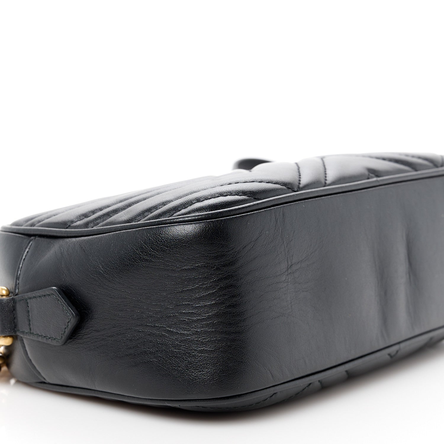 Gucci Calfskin Matelasse Small GG Marmont Chain Shoulder Bag Black 10 of 11