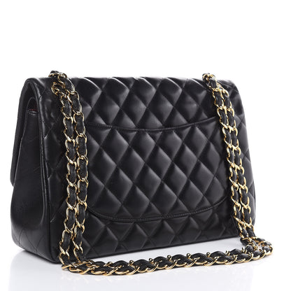 Chanel Lambskin Quilted Jumbo Double Flap Black 3 of 16
