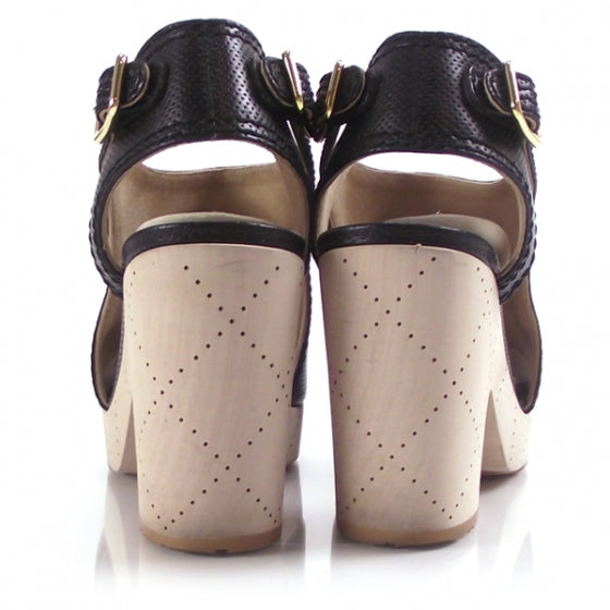 Leather Perforated Clogs 37.5