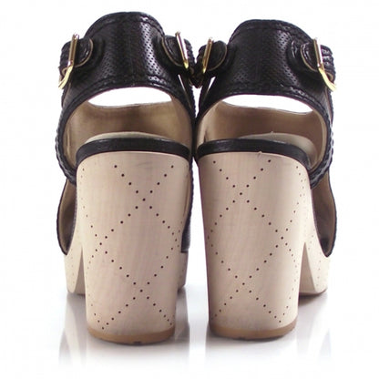 Chanel Leather Perforated Clogs 37.5 3 of 8