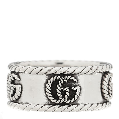 Gucci Sterling Silver Torchon GG Marmont Ring 57 8 1 of 7