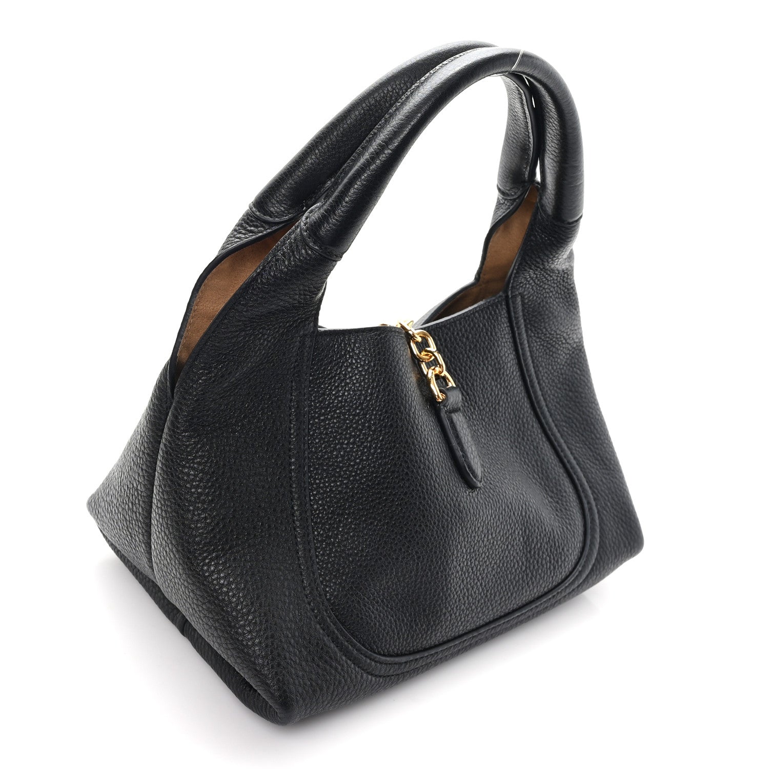 Gucci Grained Calfskin Softbit Medium Shoulder Bag Black 3 of 9