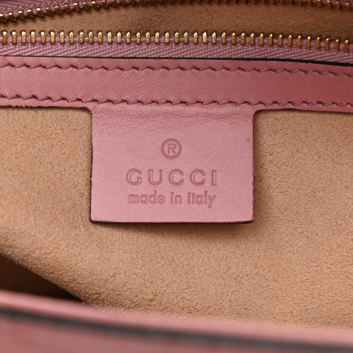 Gucci Guccissima Signature Small Zippered Bucket Tote Rose Baby Candy 5 of 10