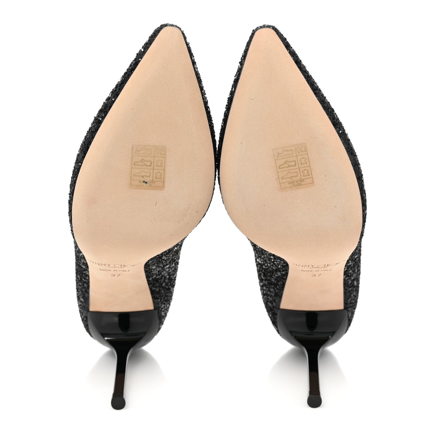 Coarse Glitter Pointy Toe Romy 85 Pumps 37 Black