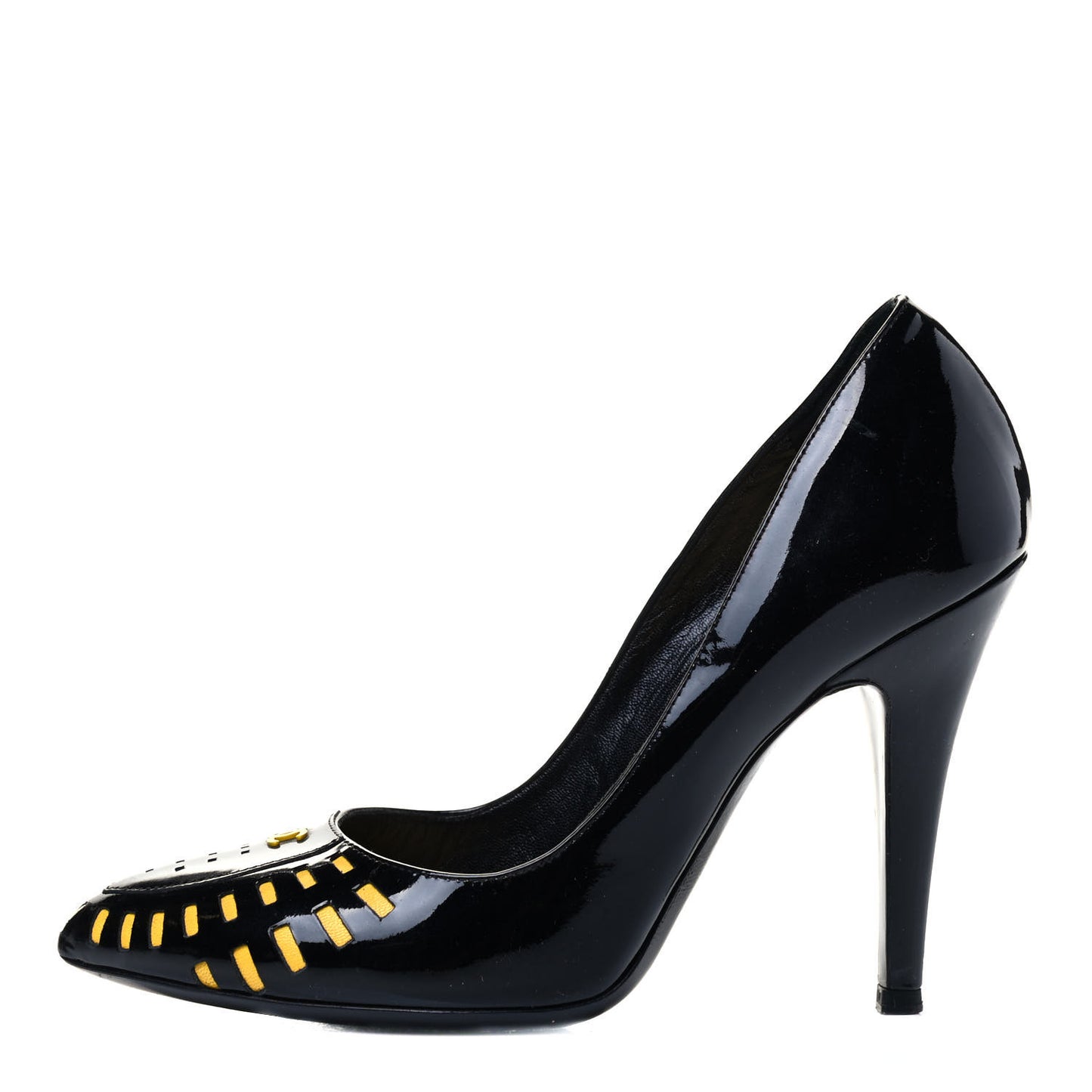 Patent Cut Out CC Pumps 37 Black Yellow