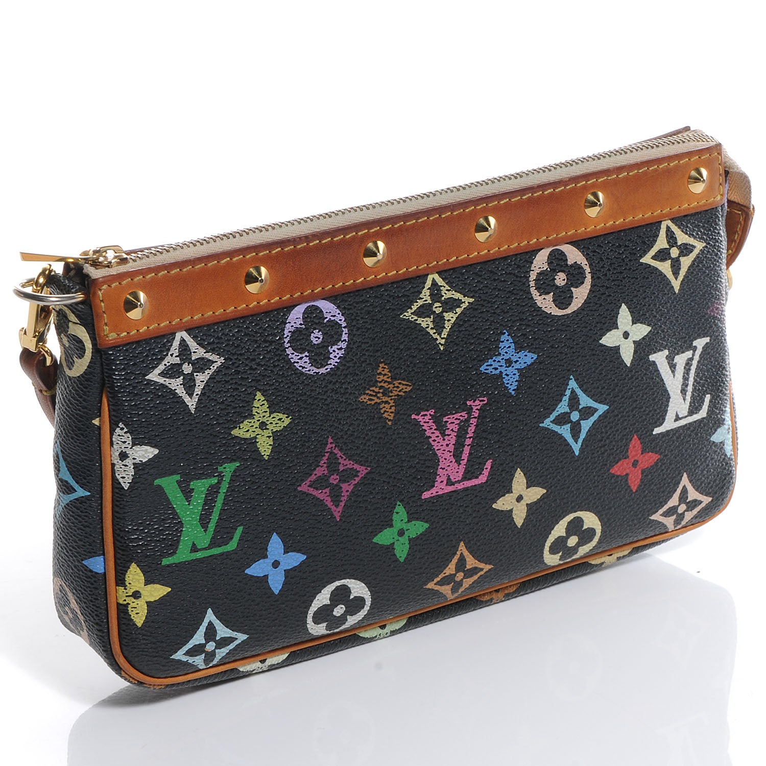 Louis Vuitton Monogram Multicolor Pochette Accessories Black 3 of 8