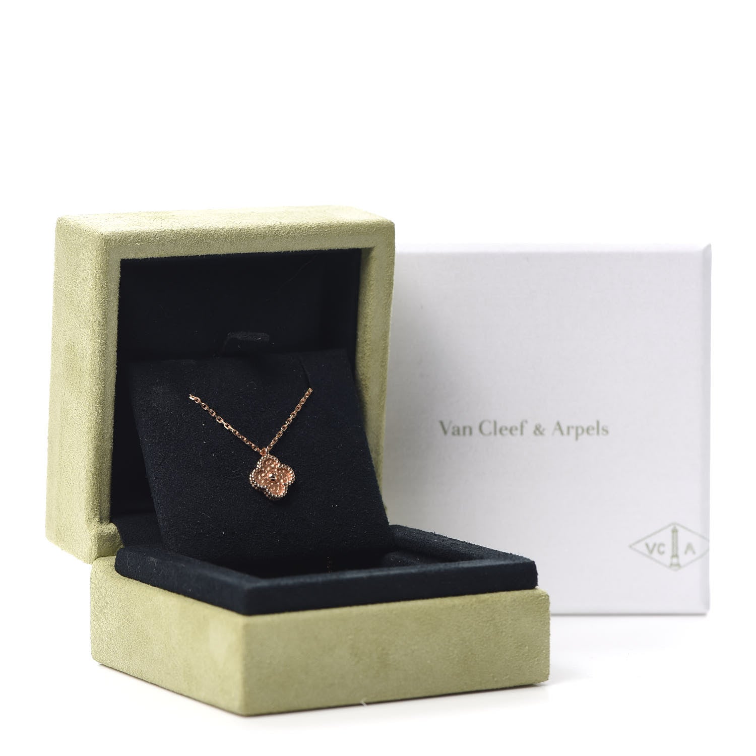 Van Cleef & Arpels 18K Rose Gold Sweet Alhambra Pendant Necklace 7 of 8
