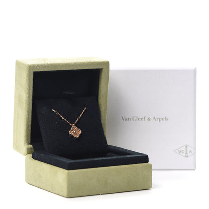 Van Cleef & Arpels 18K Rose Gold Sweet Alhambra Pendant Necklace 7 of 8