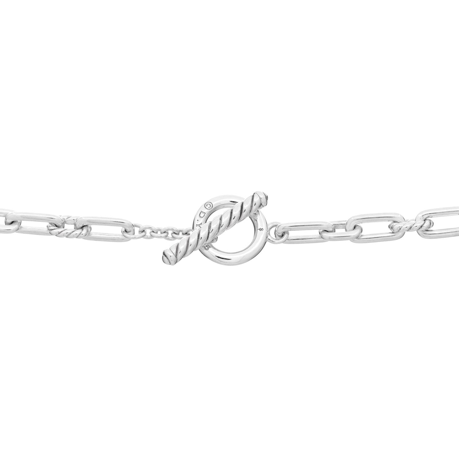 David Yurman Sterling Silver Diamond Wellesley Long Chain Link Necklace 4 of 5